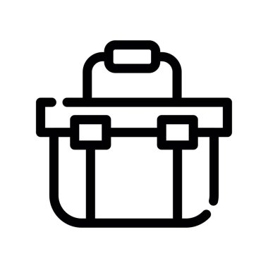 Sırt çantası vektörü ince çizgi simgesi