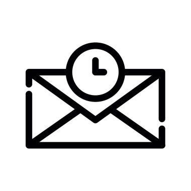 E- posta iletisi simge vektörü. Posta kodu. izole edilmiş çizgi simgesi siyah illüstrasyon