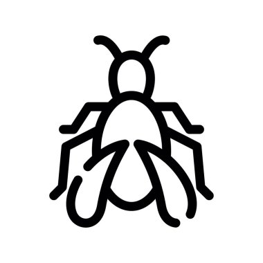 Böcek ikonu vektörü. İnce çizgi işareti. izole edilmiş sınır sembolü çizimi