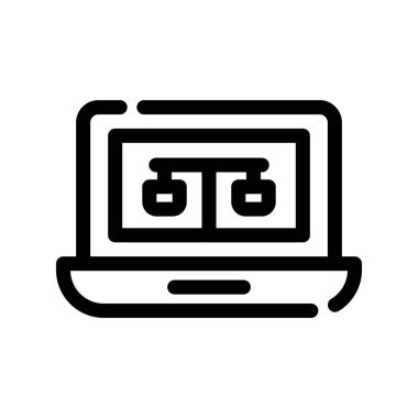 web ve mobil uygulama tasarımı, dizüstü bilgisayar logosu konsepti için beyaz arkaplanda izole edilmiş dizüstü bilgisayar simgesi vektörü