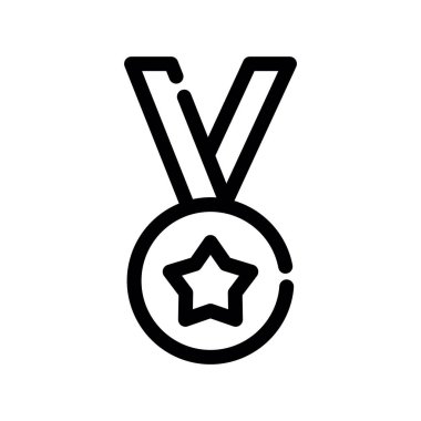 Madalya vektörü ince çizgi simgesi