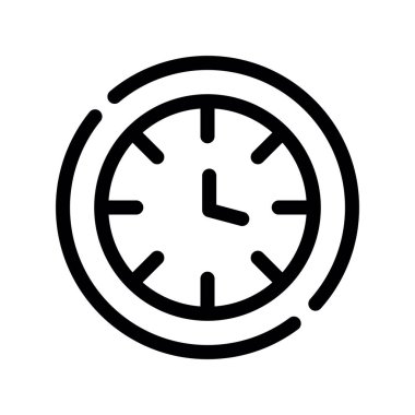 saat vektörü ince çizgi simgesi