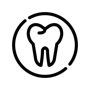 diş vektörü ince çizgi simgesi