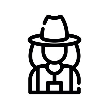 Dedektif İnce Çizgi Simgesi, Vektör Tasarımı