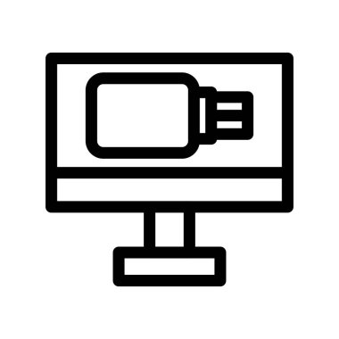 masaüstü simgesi, vektör illüstrasyonlu dizüstü bilgisayar