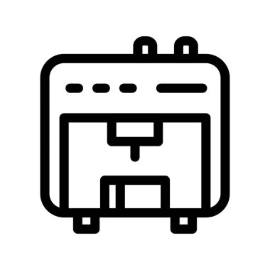 Web ve mobil uygulaması tasarımı, yazıcı logo kavramı için beyaz arka plan üzerinde izole yazıcı simge vektör