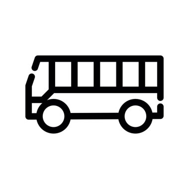 bus vektörü ince çizgi simgesi