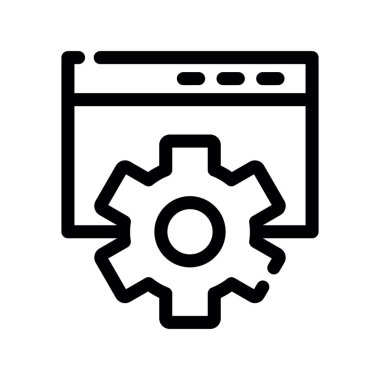 Web geliştirme ince çizgi vektör simgesi