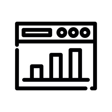Grafik vektör ikonlu bar tablosu. çizgi vektör çizimi beyaz arkaplanda izole edildi