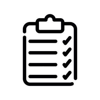 Pano kontrol listesi simgesi. beyaz arkaplanda izole edilmiş web tasarımı için pano vektör simgesi