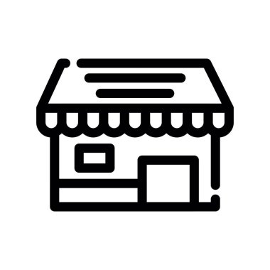 dükkan vektörü ince çizgi simgesi