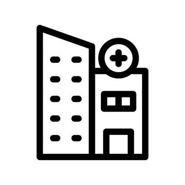 Hastane vektör çizgisi simgesi