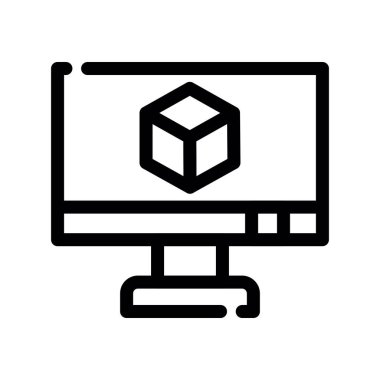 Karton kutu vektör dizaynlı bilgisayar