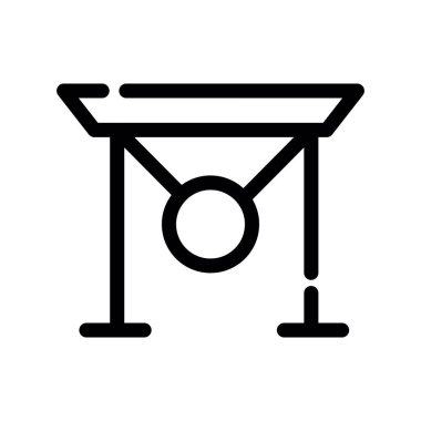 davul ikonu vektörü. İnce çizgi işareti. izole edilmiş sınır sembolü çizimi