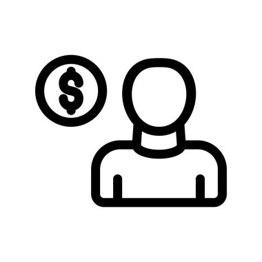 para vektörü ince çizgi simgesi