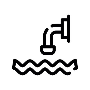 yüzme havuzu vektörü ince çizgi simgesi