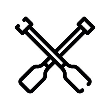 Anahtar simgesi vektörü. İnce çizgi işareti. izole edilmiş sınır sembolü çizimi