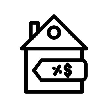 Ev ikonu vektörü. İnce çizgi işareti. İzole edilmiş kontür sembolü gösterimi