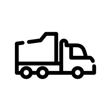 kamyon simgesi vektörü beyaz arkaplanda izole edildi web ve mobil uygulama uygulama tasarımı, kamyon logosu konsepti