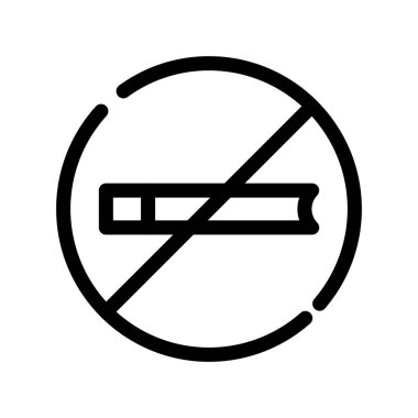 Sigara içilen ince çizgi vektör simgesi yok