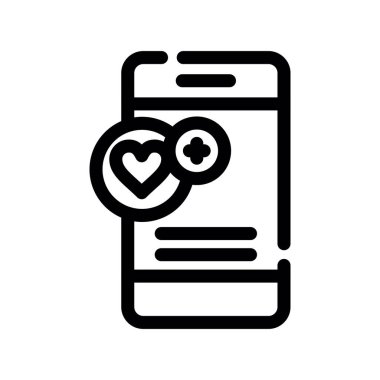 sevgi vektörü ince çizgi simgesi