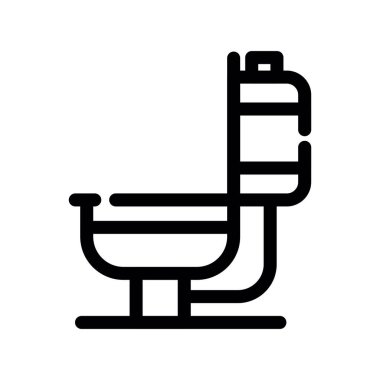 Tuvalet ikonu vektörü. İnce çizgi işareti. izole edilmiş sınır sembolü çizimi