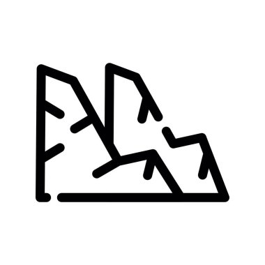 Modern b 'nin vektör illüstrasyonu dağ ikonundan yoksun