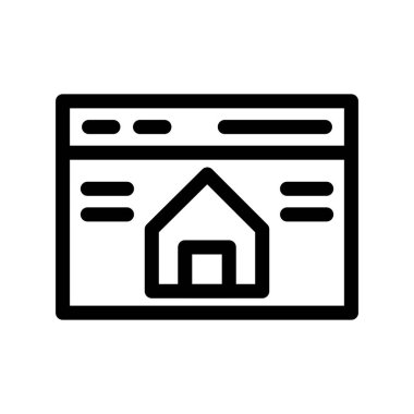 ev vektörü ince çizgi simgesi