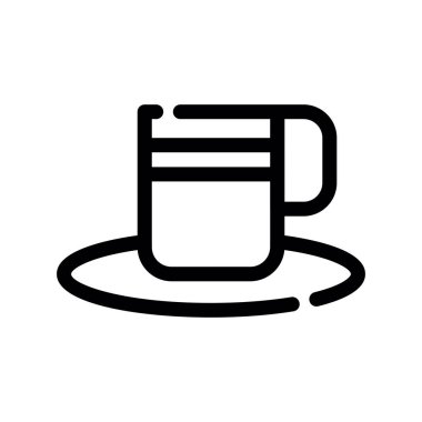 Bir fincan çay ikonu. Beyaz arkaplanda izole edilmiş web tasarımı için özet çay fincanı ikonu vektör çizimi