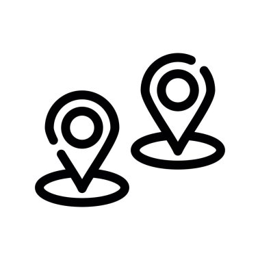 konum vektörü düz çizgi simgesi