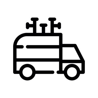 bus vektörü ince çizgi simgesi