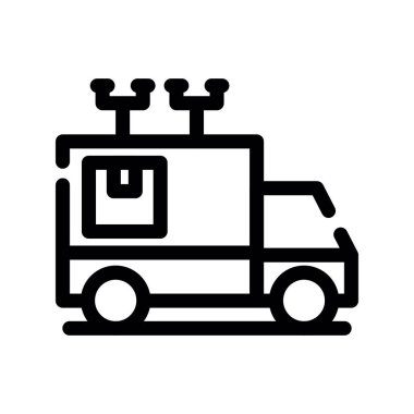 car van simgesi, vektör illüstrasyonu