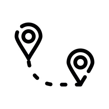 GPS vektörü ince çizgi simgesi