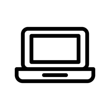 beyaz arkaplanda dizüstü bilgisayar simgesi vektörü izole edildi, logo şeffaf işareti