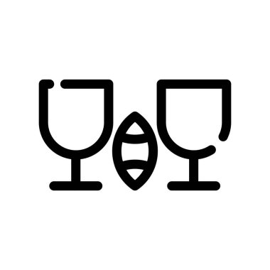 şarap vektörü ince çizgi simgesi