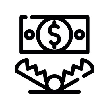 Dolar vektör ince çizgi simgesi