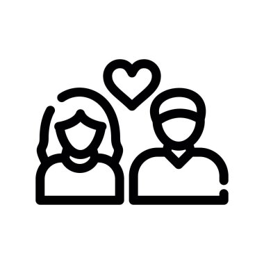 sevgi vektörü ince çizgi simgesi