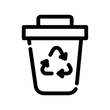 Geri dönüşüm vektörü ince çizgi simgesi