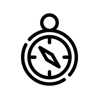 Pusula Simgesi Vektörü. Özet Pusula İşareti. İzole edilmiş Contour Sembol İllüstrasyonu