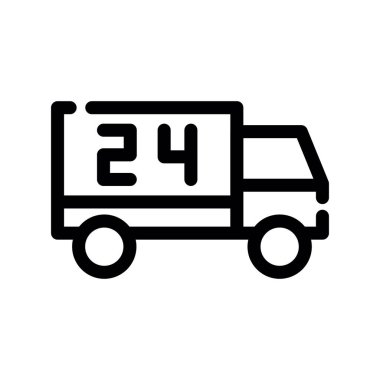 kamyon ikonu vektör illüstrasyonu. araba sembolü.