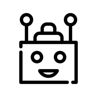 robot vektör ince çizgi simgesi