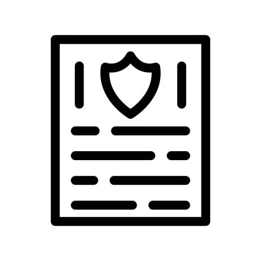 Koruma vektörü ince çizgi simgesi