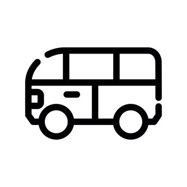 bus vektörü ince çizgi simgesi