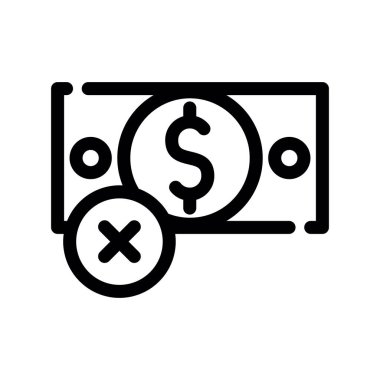 Dolar parası vektör ince çizgi simgesi