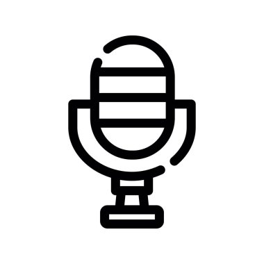 Podcast mikrofon simgesi, düz stil