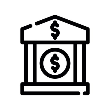 bank vektörü ince çizgi simgesi