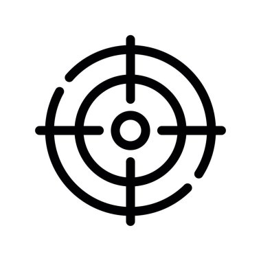 Şeffaf bir arkaplanda hedef vektör çizimi. Birinci kalite semboller. Konsept ve grafik tasarım için ince çizgi simgesi.