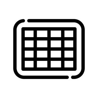 Klavye vektörü ince çizgi simgesi