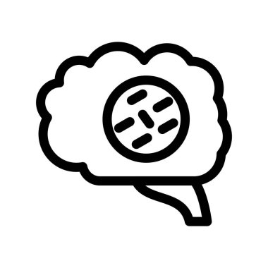 Beyin vektörü ince çizgi simgesi