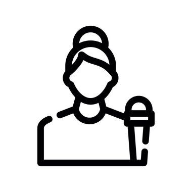 gazeteci vektör ince çizgi simgesi